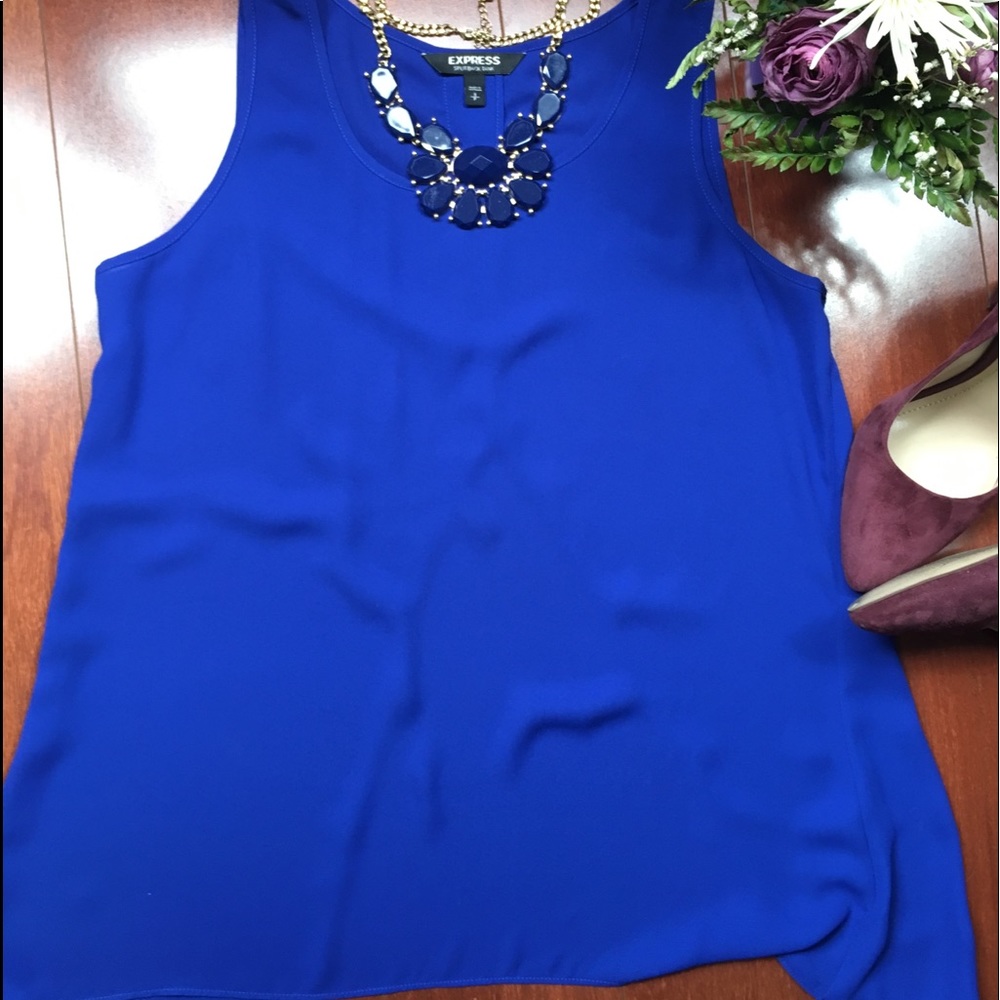 EXPRESS ROYAL BLUE SLEEVELESS TOP SZ SM